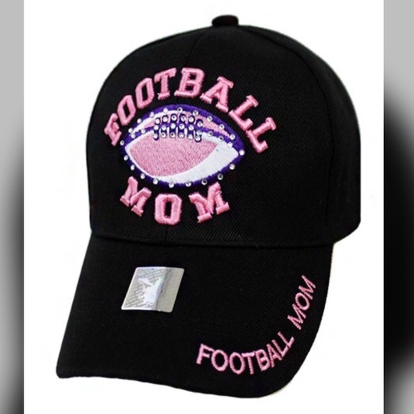 Accessories - Pink & Black Football Mom Cap